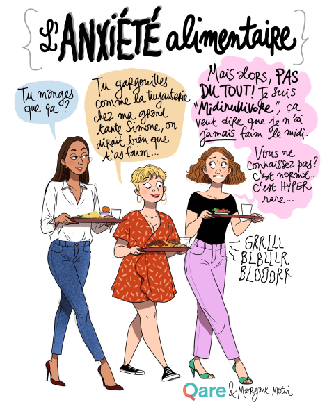 Kingcom pour Qare – « Campagne “L’Anxiété alimentaire”, par Qare et Margaux Motin »