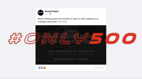We Are Social pour Renault Sport – « Megane R.S Trophy R #Only500 »