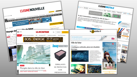 La Gazette des communes, Le Moniteur des travaux publics et du bâtiment, L’Usine nouvelle et L’Usine digitale – « Voyage dans la ville du futur »